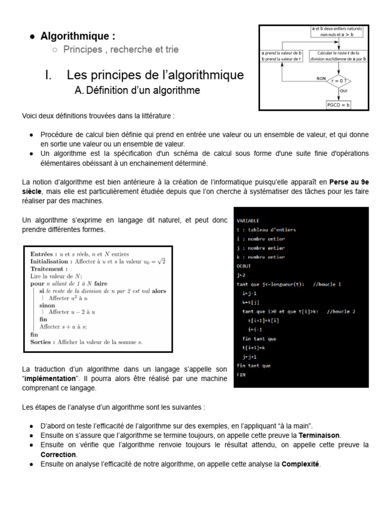 Principes de l'algorithmique et complexité | PDF | Informatique ...