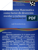 La Educación Matemática Como Factor de Deserción Escolar