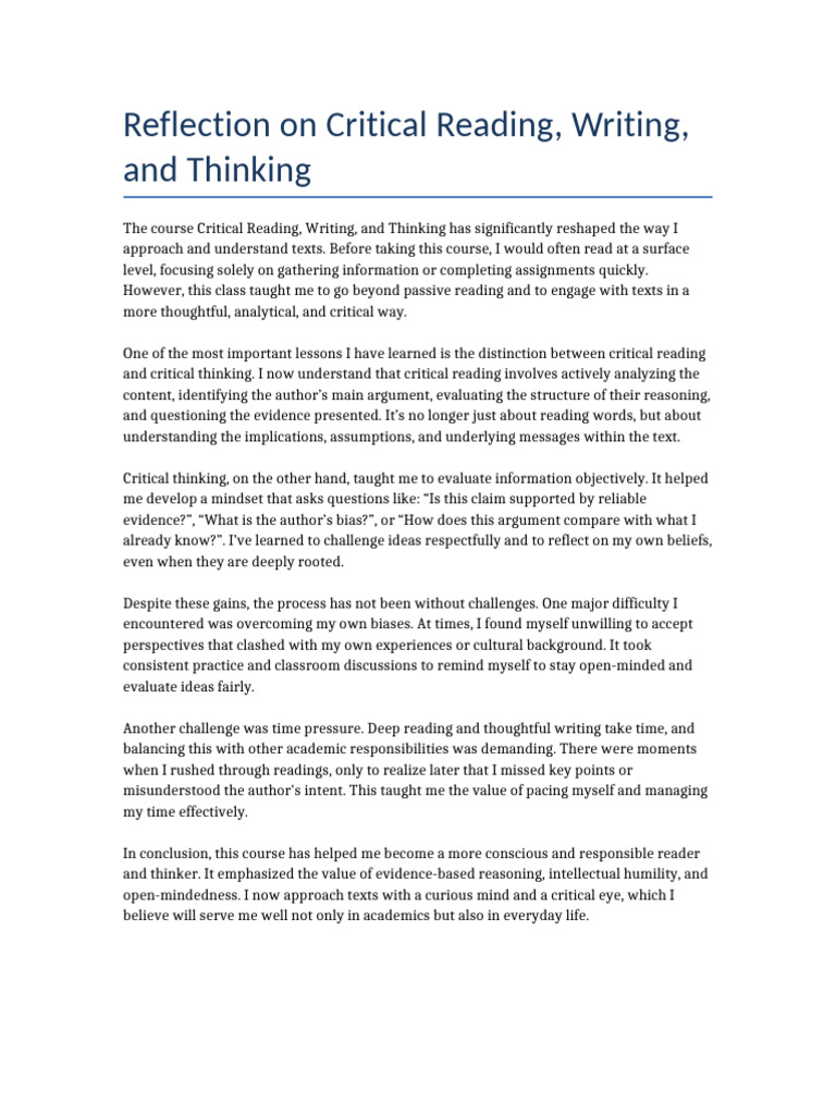 Transforming Critical Reading Skills | PDF