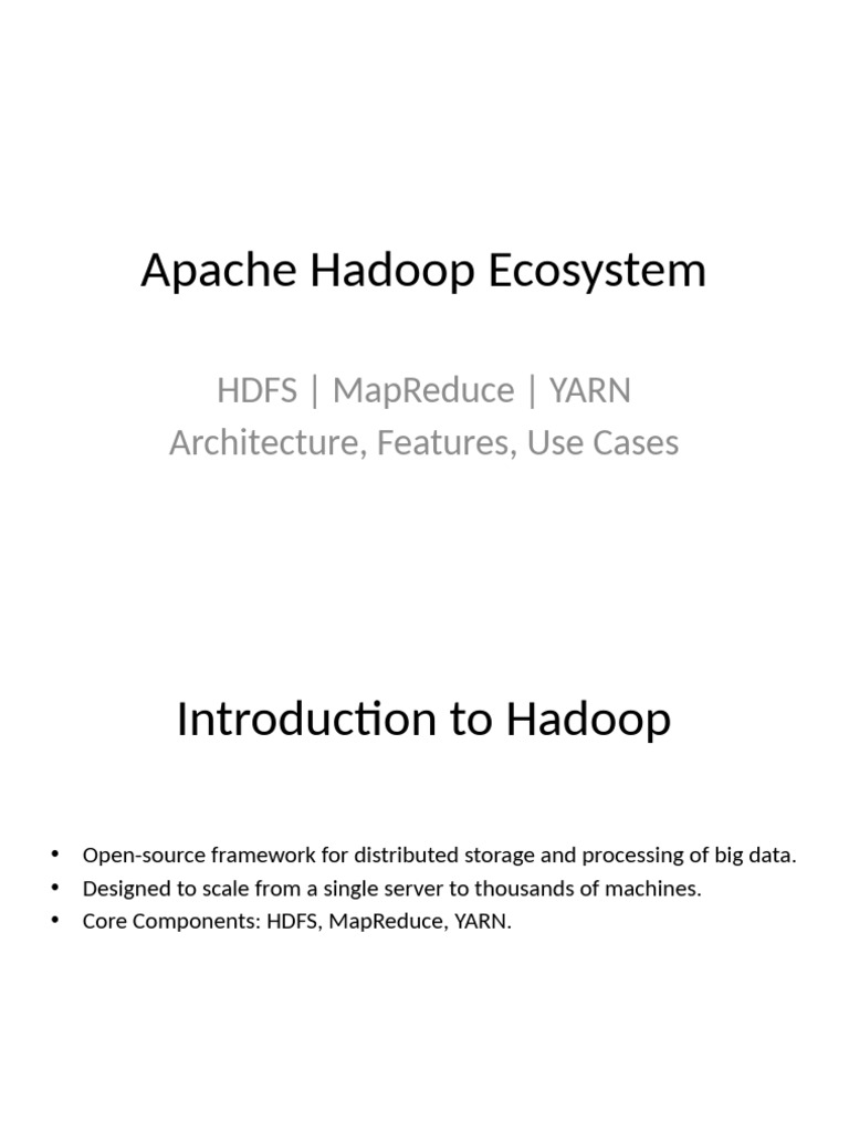 Overview of Apache Hadoop Ecosystem | PDF