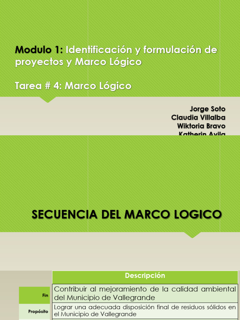 Marco Logico Primera Columna | PDF