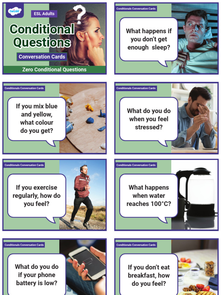 Conditional Conversation Cards for ESL | PDF | English As A Second Or ...