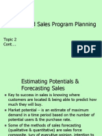 Strategy and Sales Program Planning: Topic 2 Cont