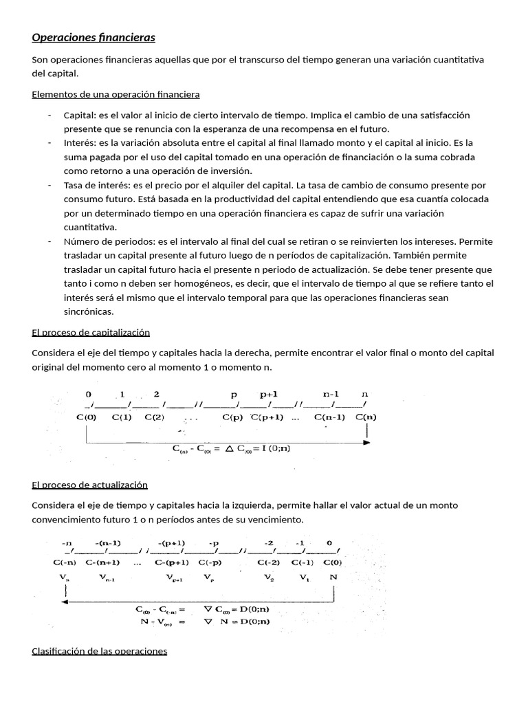 Elementos y Tipos de Operaciones Financieras | PDF | Interés | Bancos