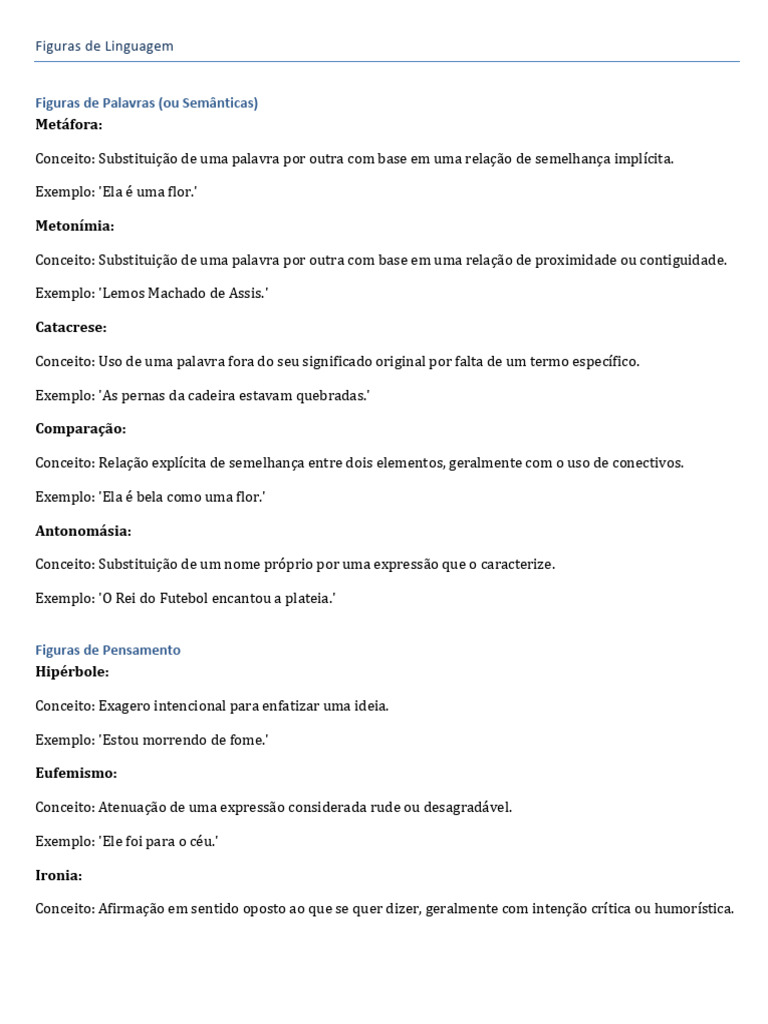 Figuras de Linguagem Explicadas | PDF | Metáfora