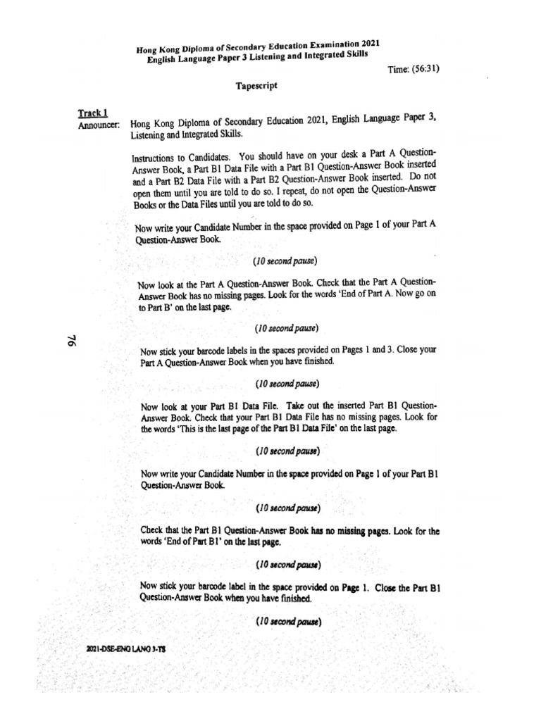 2021 Eng P3 Transcript | PDF