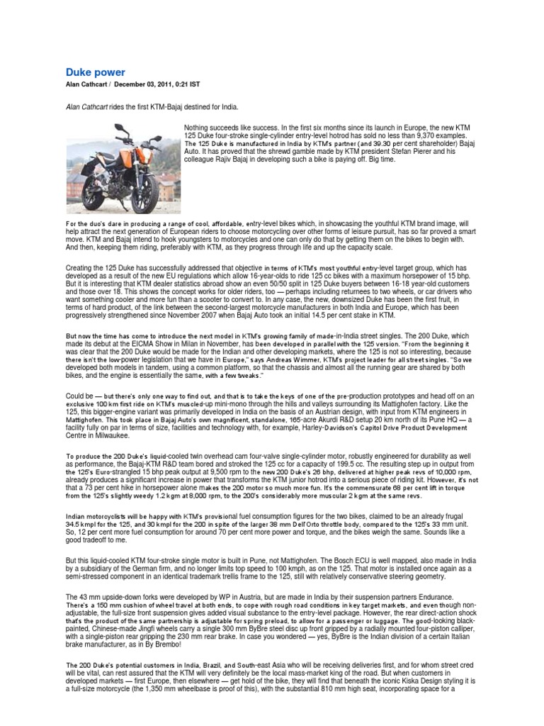 Duke Power Motorcycle Motor Vehicle Manufacturers