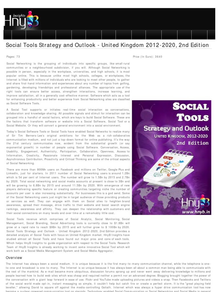 Social Tools Strategic Outlook 2012-2020 United Kingdom, 2012 | PDF ...