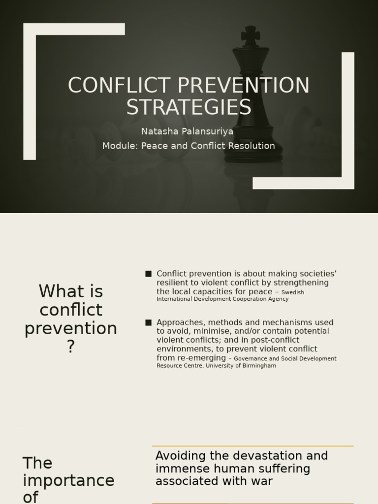 Conflict Prevention Strategies Explained | PDF | Diplomacy | Social ...