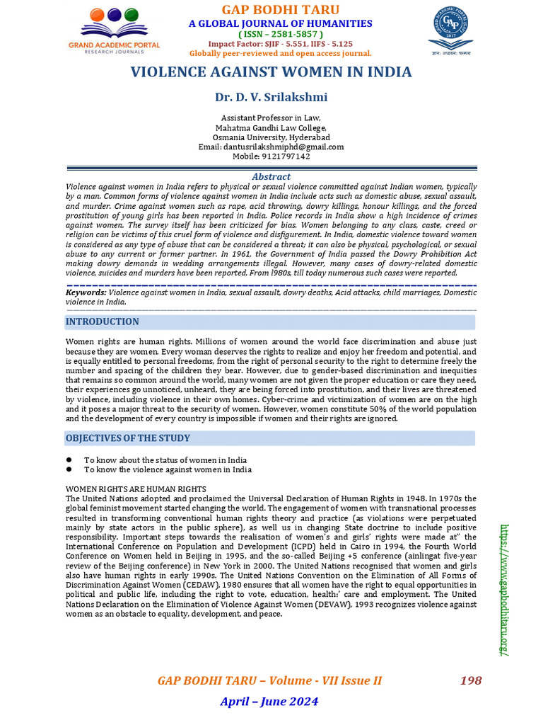 (198-205) Violence Against Women in India | PDF | Violence Against ...