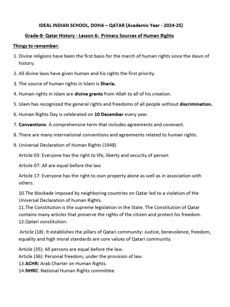 Qatar History: Human Rights Sources | PDF | Human Rights | Rights