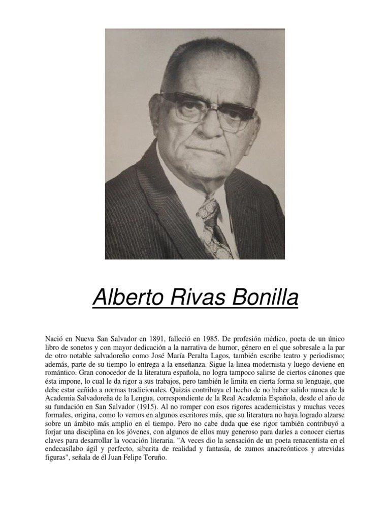 Alberto Rivas Bonilla y poetas salvadoreños | PDF | El Salvador | Poesía