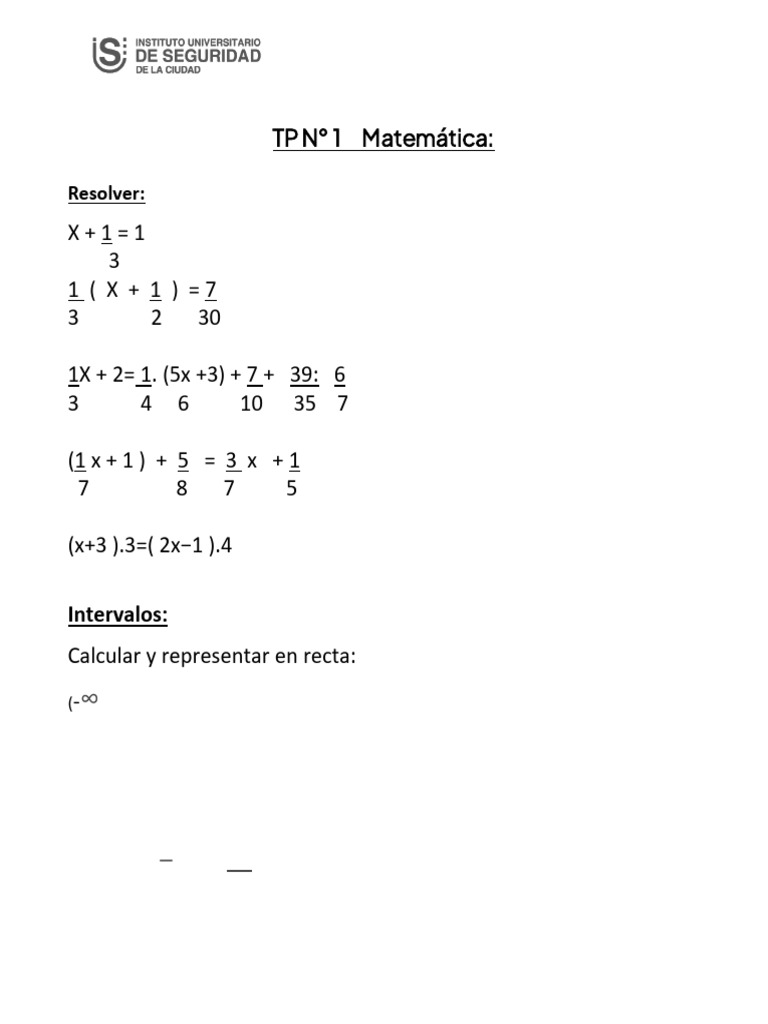 TP #1 Matemática:: Resolver | PDF