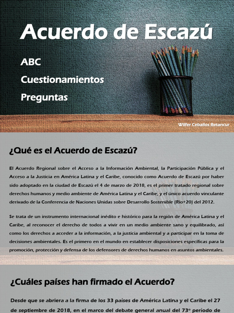 El Acuerdo de Escazú | PDF