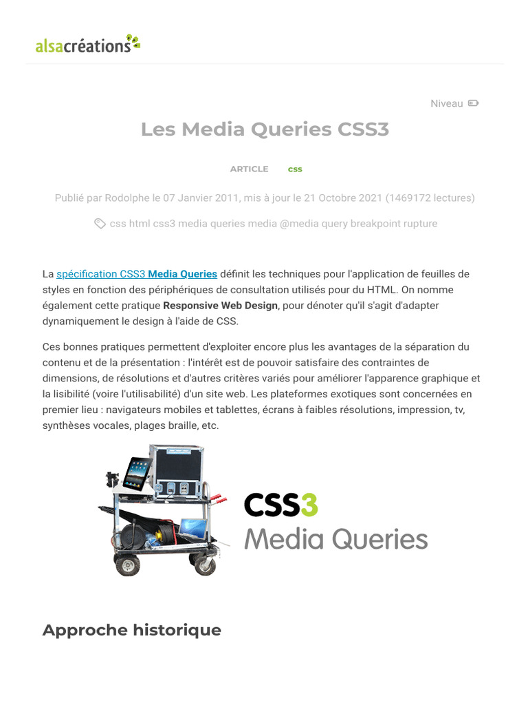 Introduction aux Media Queries CSS3 | PDF | Html | Informatique