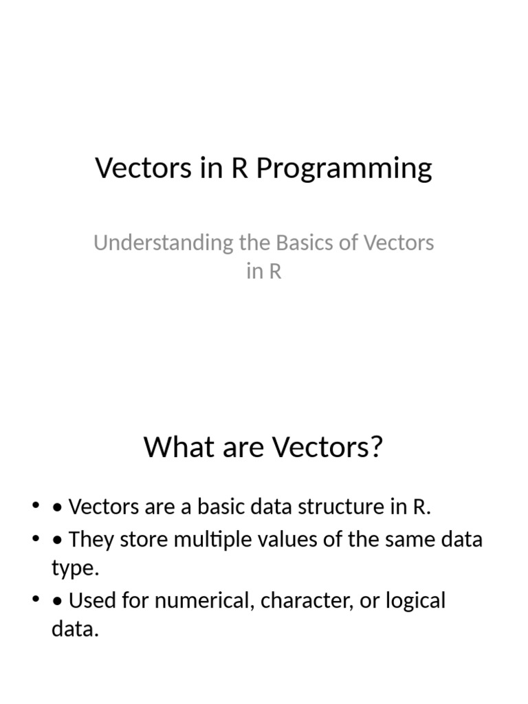 Vectors in R | PDF