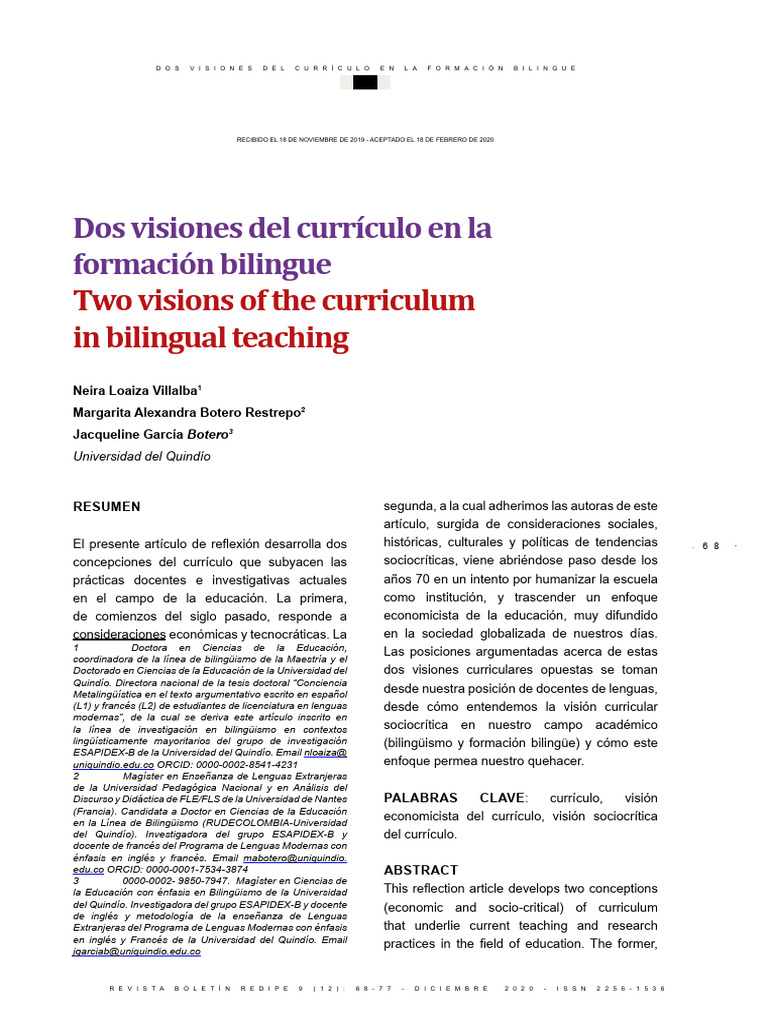 Dos Visiones Del Curriculo en La Formaci | PDF | Plan de estudios ...