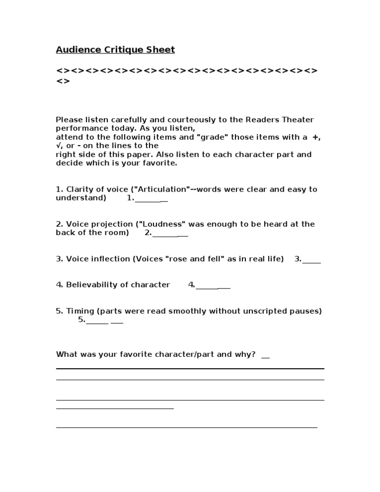 RT Critique Checklist | PDF