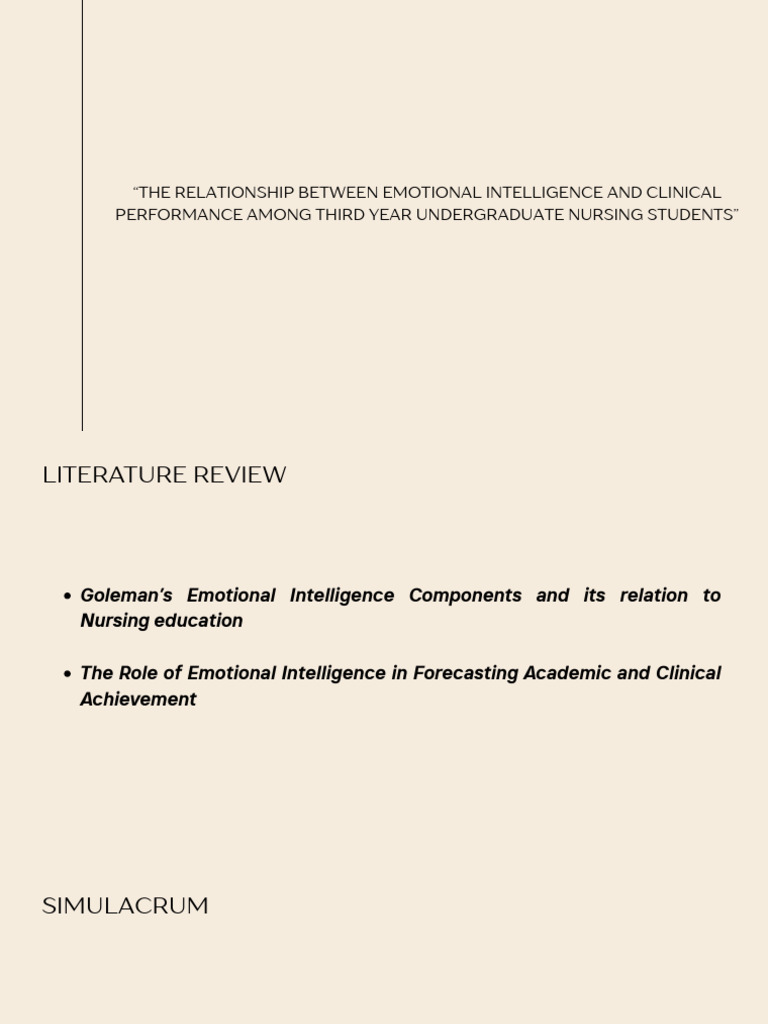 The Relationship Between Emotional Intelligence and Clinical ...
