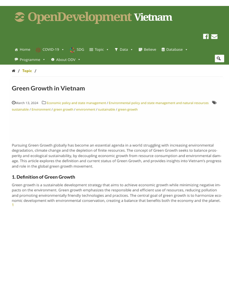 Green Growth Strategies in Vietnam | PDF | Green Growth | Sustainability