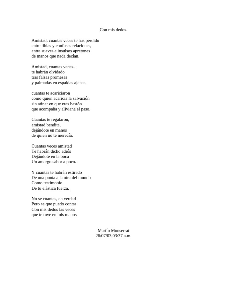 Con Mis Dedos | PDF