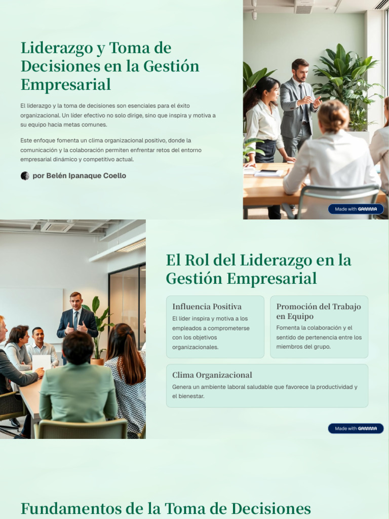 Liderazgo y Decisiones en Empresas | PDF | Liderazgo | Toma de decisiones