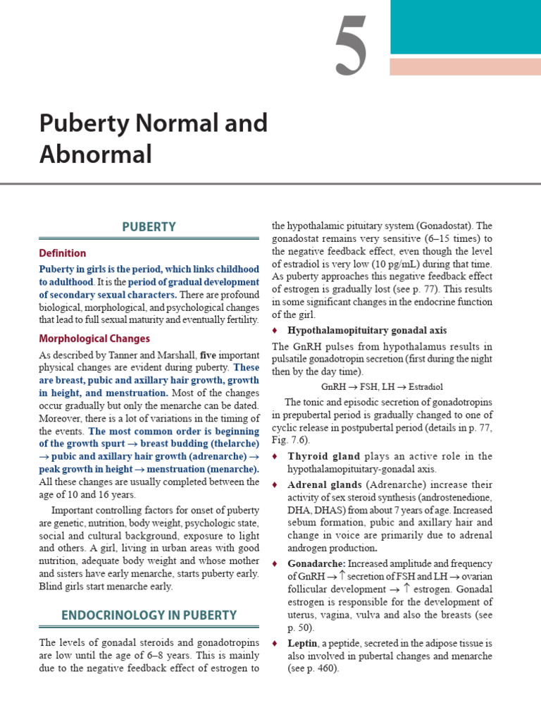 Understanding Normal and Abnormal Puberty | PDF | Puberty | Menstrual Cycle