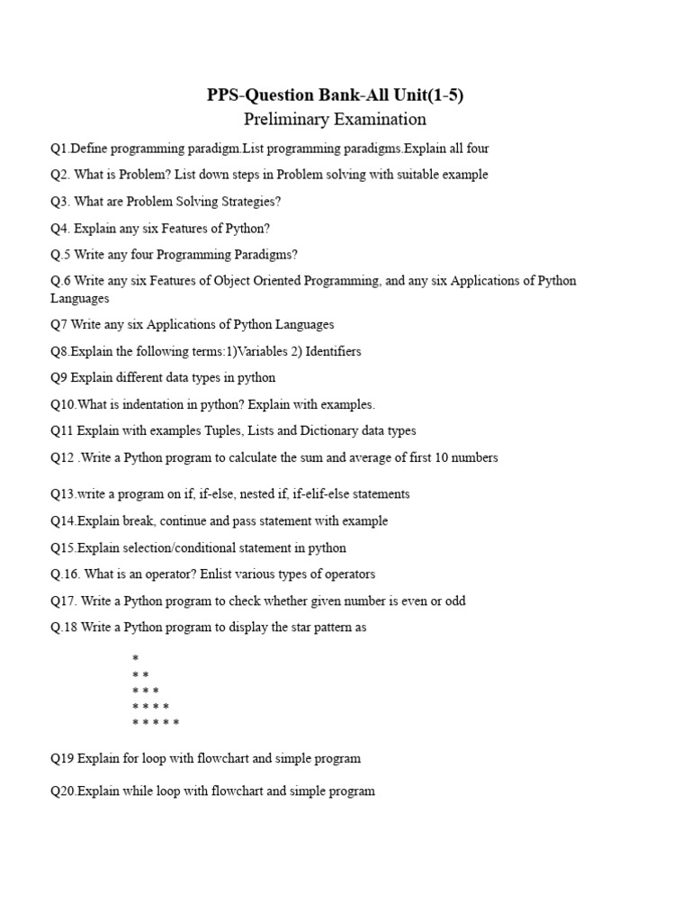 Python Programming Concepts & Questions | PDF | Method (Computer ...