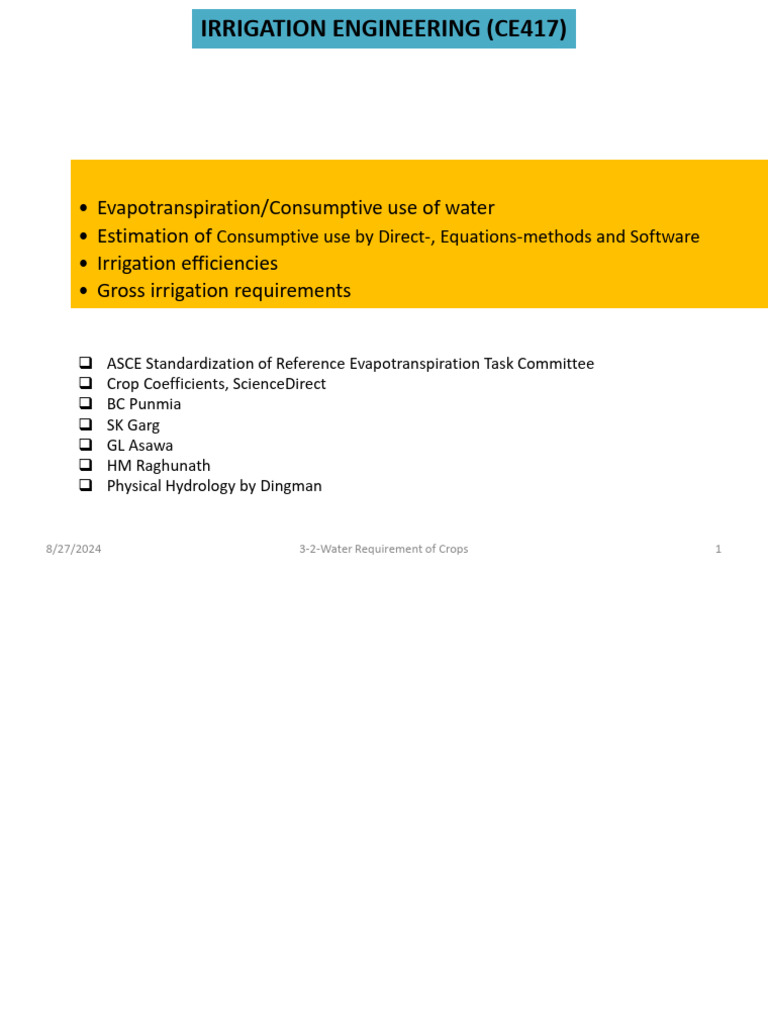 3-2-Water Requirement of Crops | PDF | Earth Sciences | Physical Geography