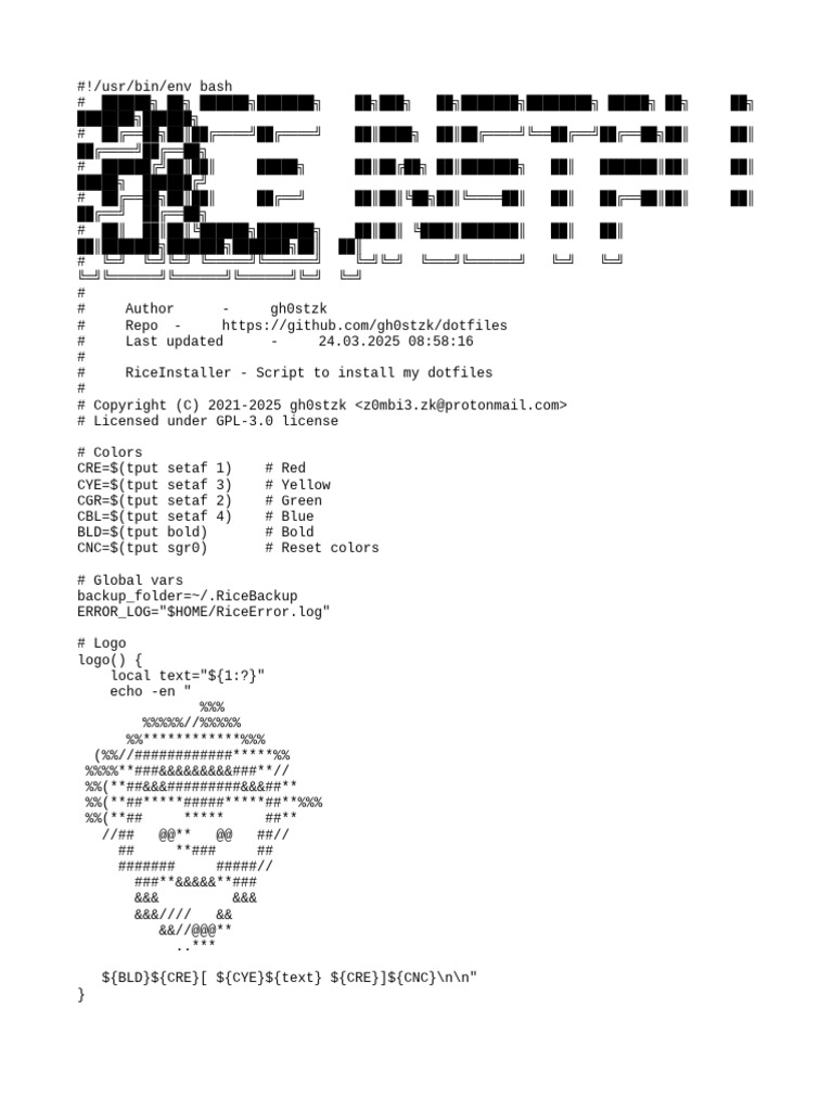 RiceInstaller: Dotfiles Installation Script | PDF | Computing ...