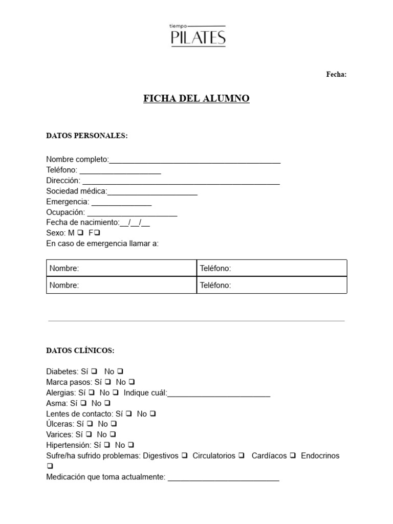 Ficha del alumno | PDF