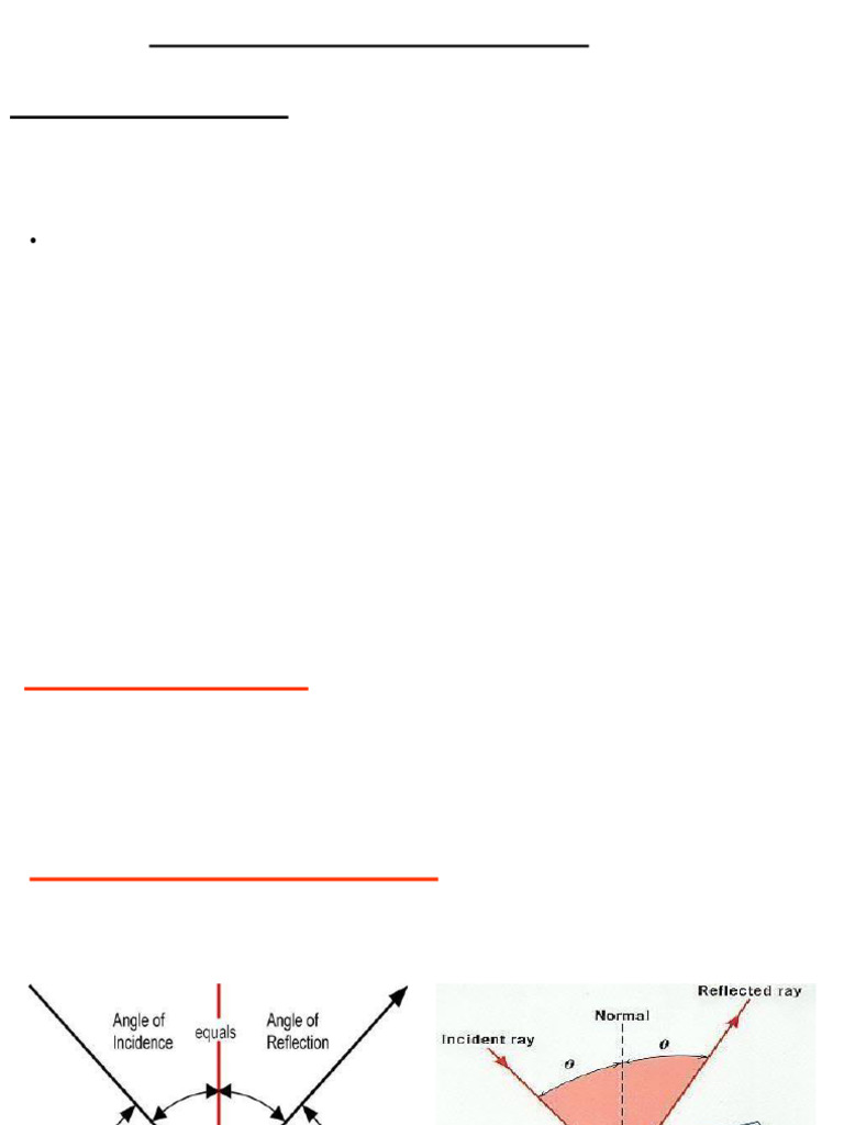 Light Reflection and Refraction Guide | PDF | Mirror | Optics