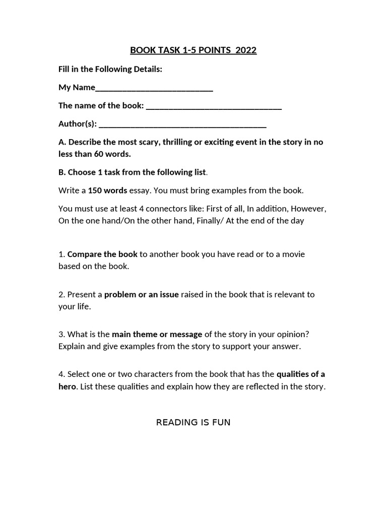 Book Task 1 | PDF