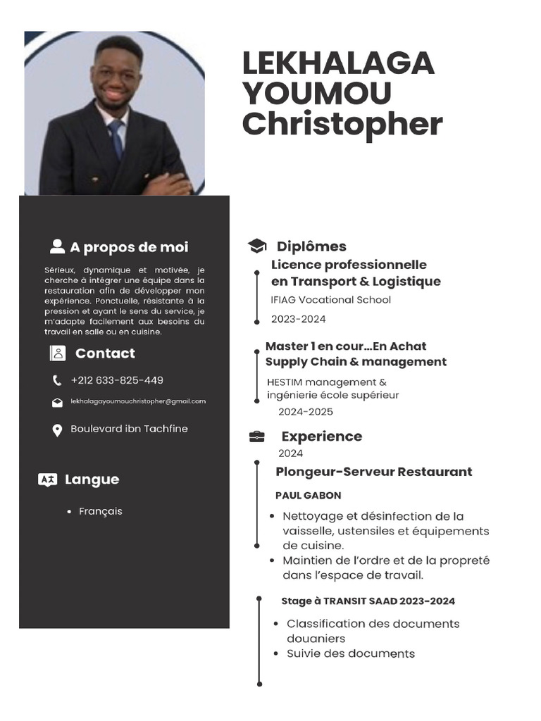 Modern Minimalist CV Resume | PDF