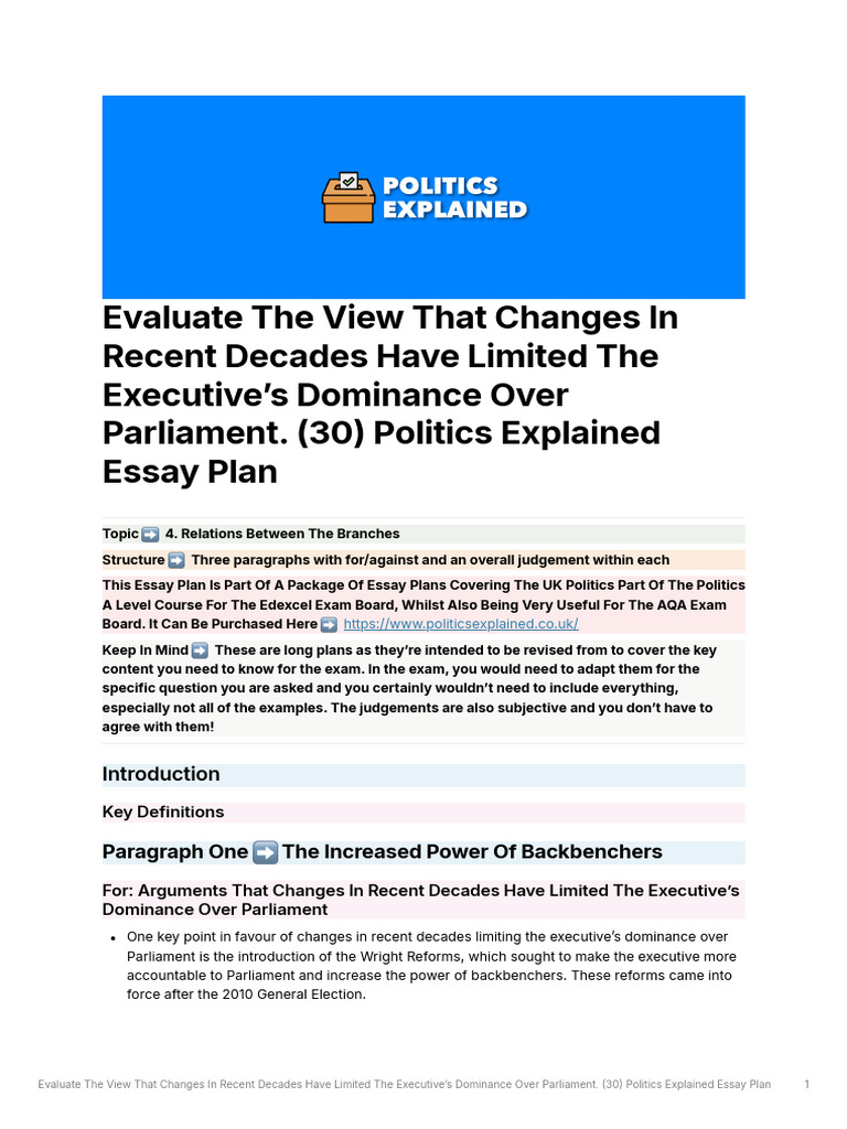 Executive Dominance in UK Parliament | PDF | House Of Lords | House Of ...