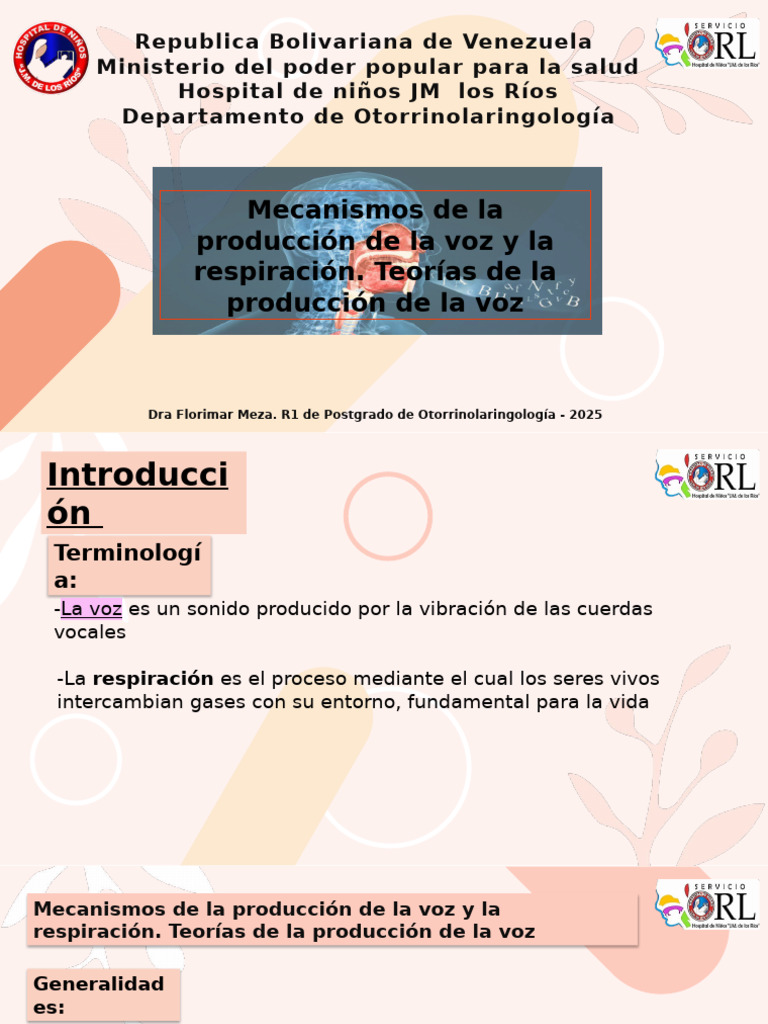 Fisiologia de La Voz y Respi | PDF | Sistema respiratorio | Respiración