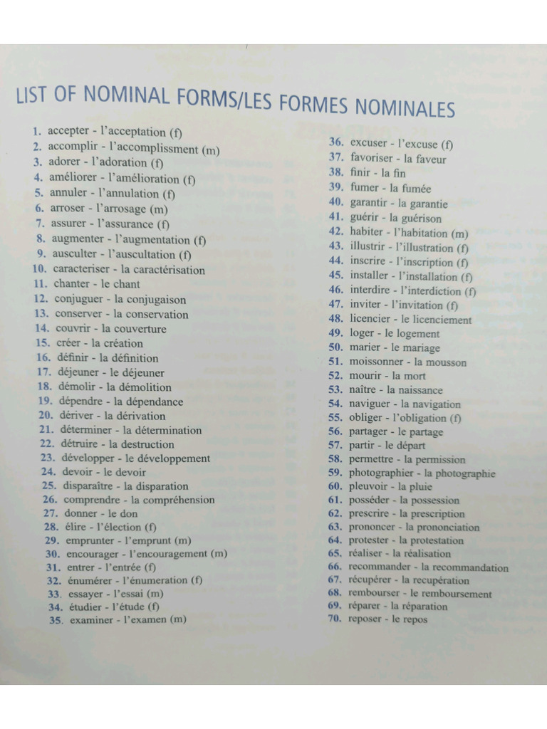 La Forme Nominale Et Les Contraires | PDF