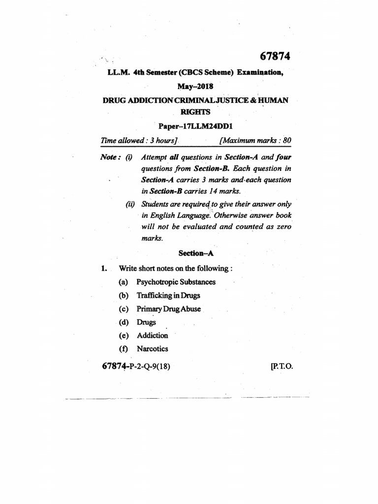 Drug Addiction & Criminal Justice LLM Notes | PDF