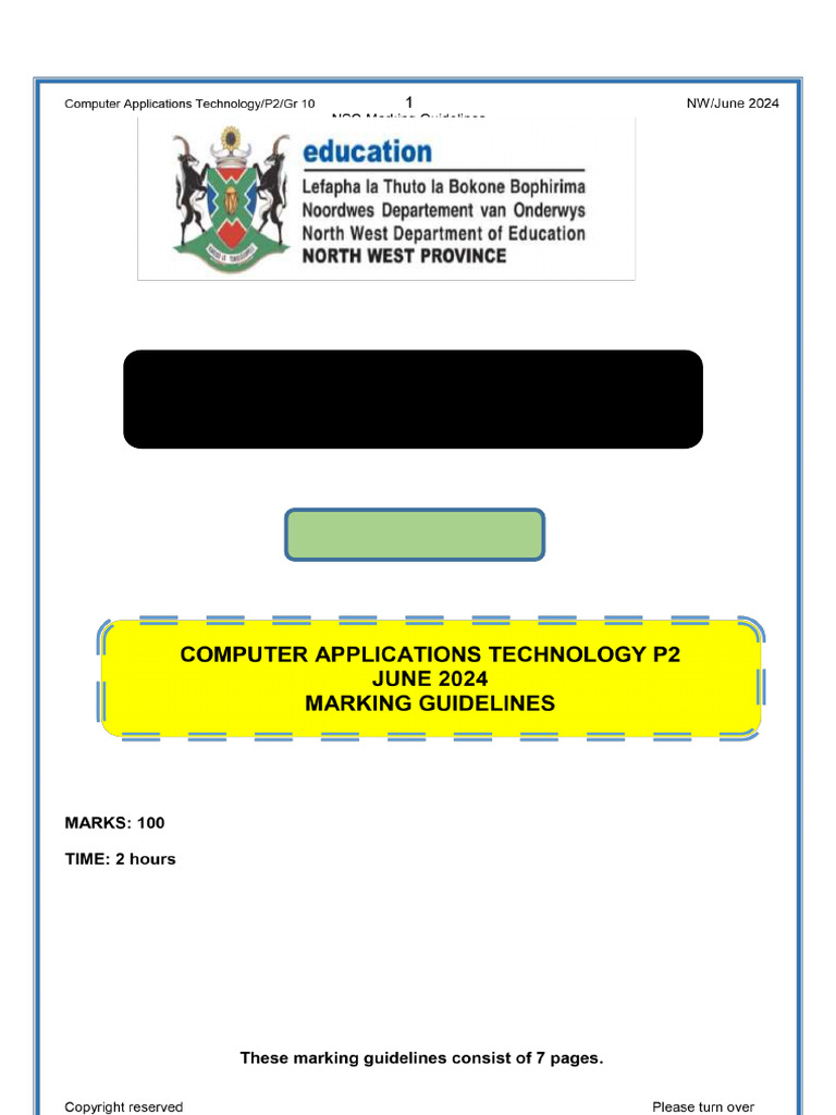 Gr 10 Computer Applications Exam Guide | PDF | Computer Keyboard ...