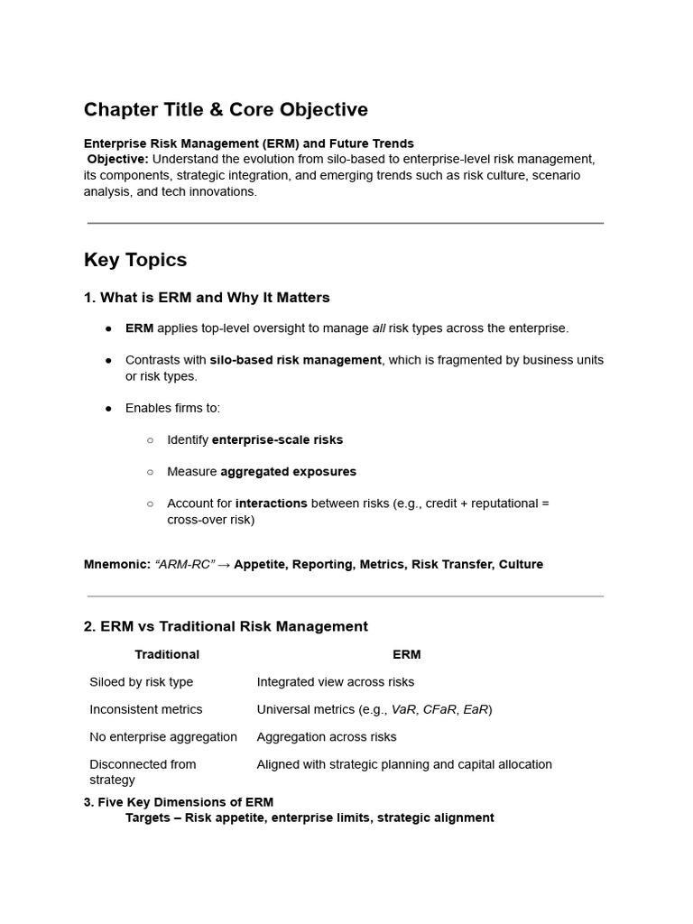 Seven Stages of ERM Framework | PDF | Risk | Risk Management