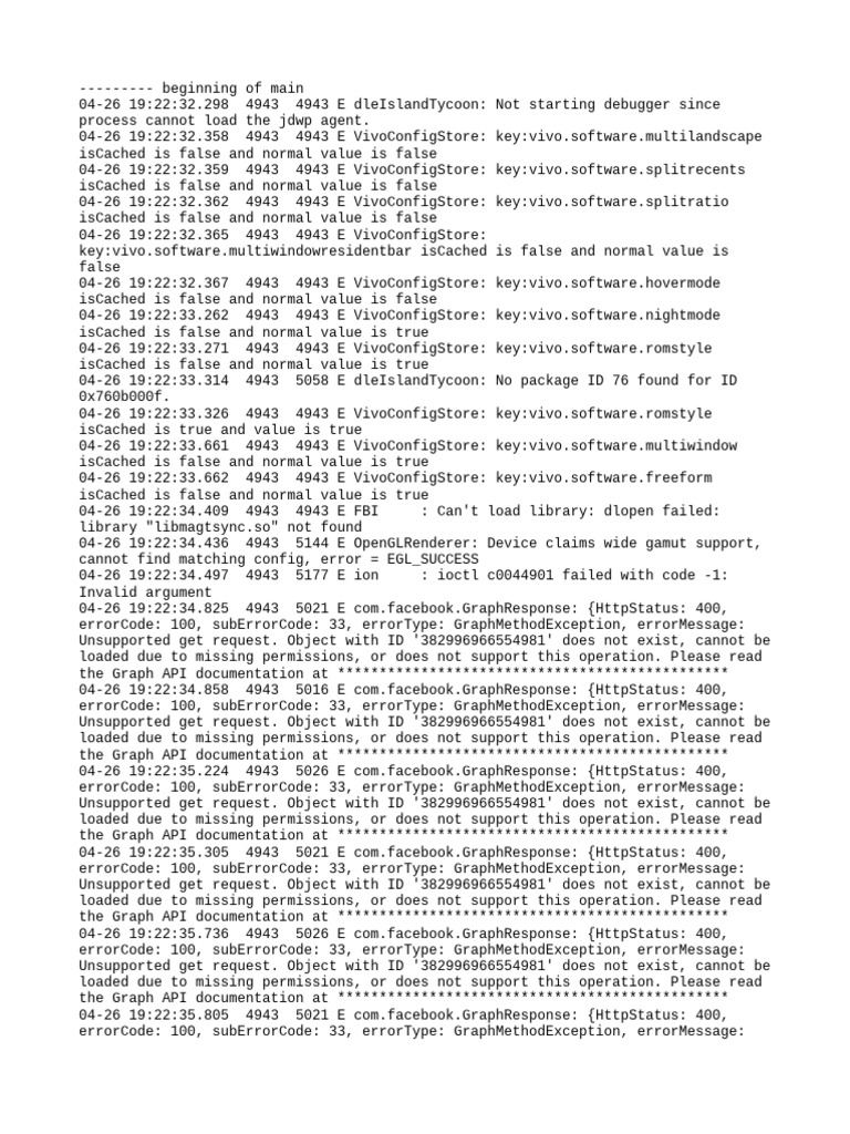 VivoConfigStore Error Log Analysis | PDF | Computer Engineering ...
