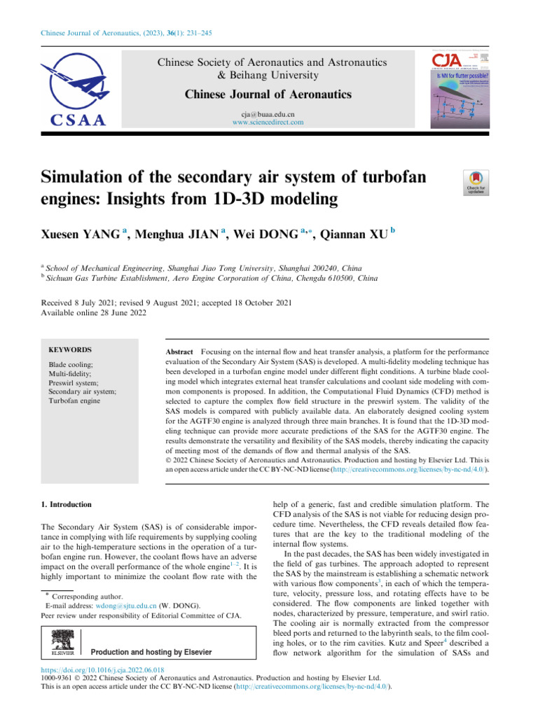 AGTF30 Turbofan SAS Simulation Insights | PDF | Turbine | Heat Transfer