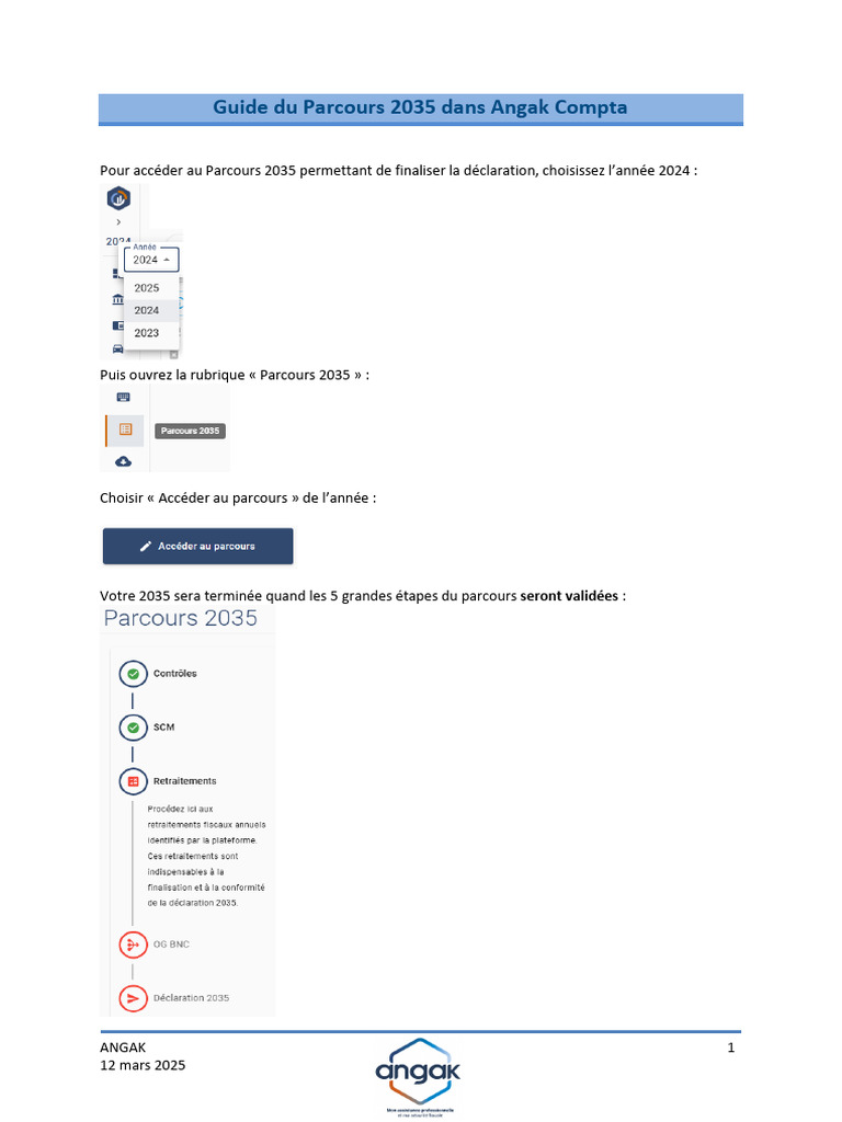 Guide du Parcours 2035 sur Angak Compta | PDF | Impôts | Comptabilité ...