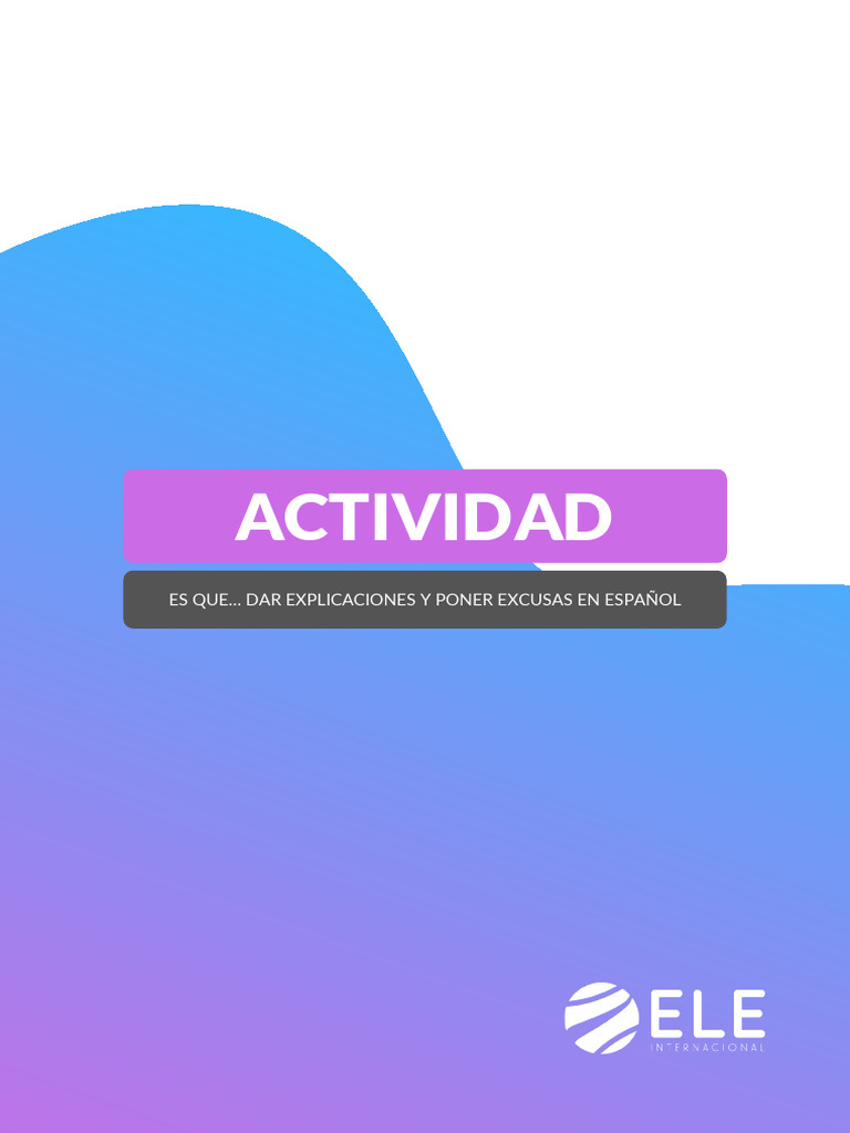 Excusas en Español: Actividad Creativa | PDF