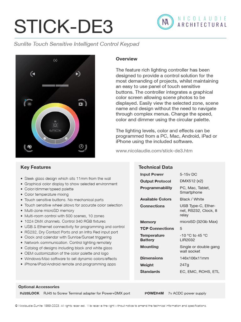 Sunlite Touch-Sensitive Control Keypad | PDF | Ip Address | Computer ...