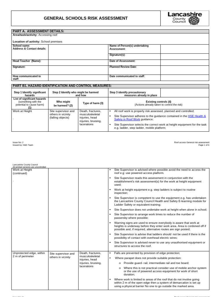 Roofing Risk Assessment Template | PDF | Risk | Risk Assessment