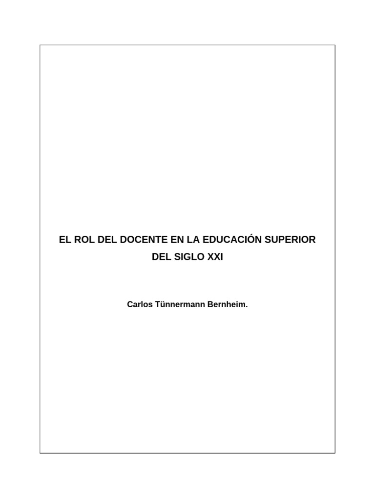 El Rol Del Docente en La Educación Superior Apuntes | PDF | Aprendizaje ...