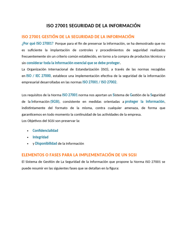 Implementación de ISO 27001 en Seguridad Informática | PDF | Seguridad ...