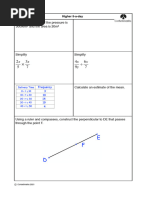 Higher Plus 5-a-Day Math Problems | PDF | Circle | Equations