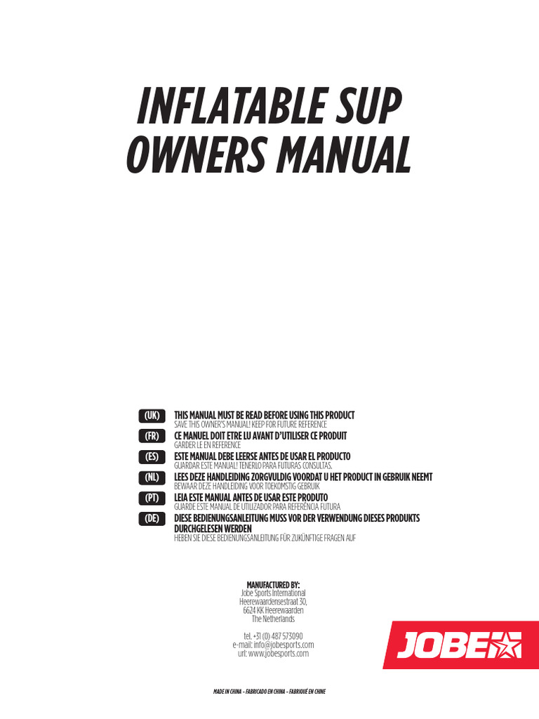 Inflatable SUP Manual 2023 | PDF | Valve